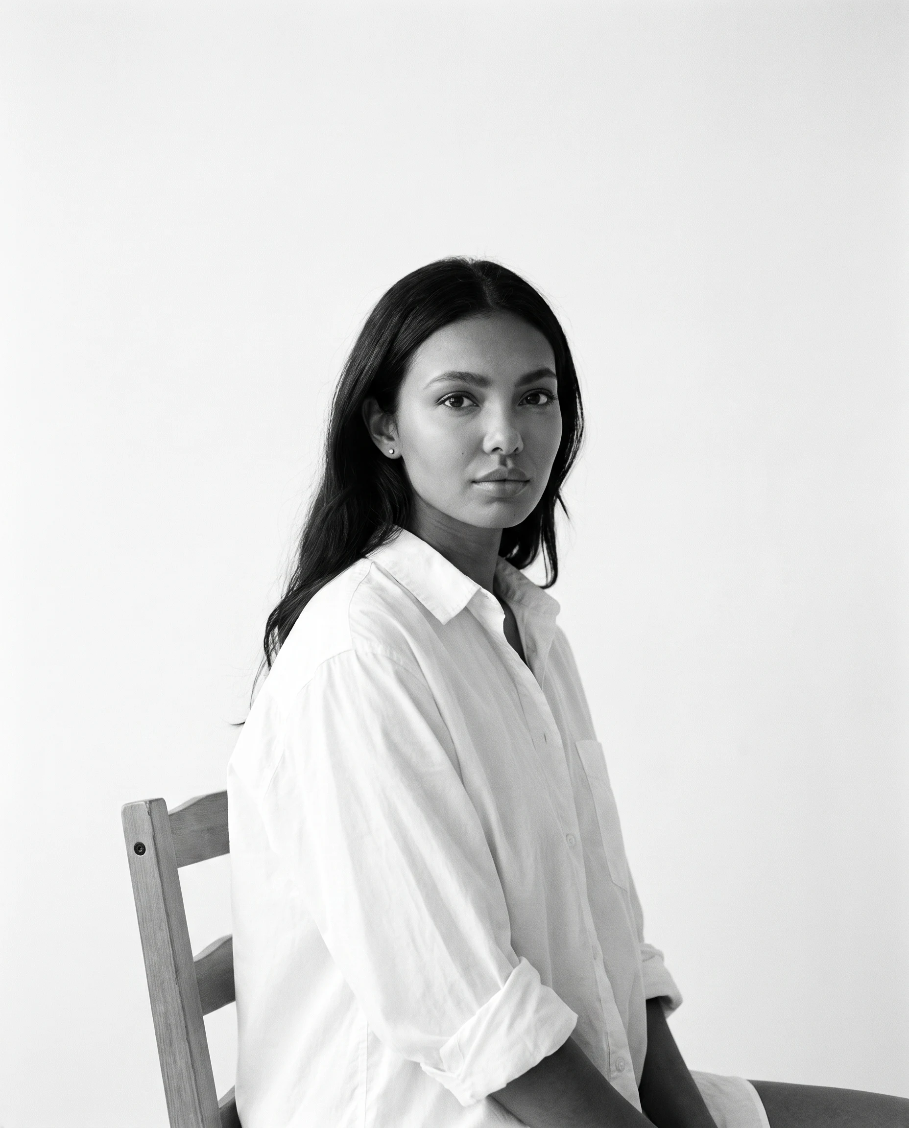 Black and white portrait of Mara Vale